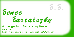 bence bartalszky business card